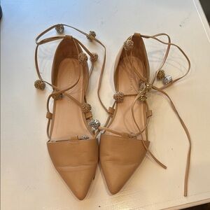 Loeffler Randall Pom Pom Lace Up Flats